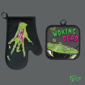 Grappig Ghoulishly Delicious Woking Dead Pun Ovenwant & Pannenlap Set