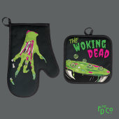 Grappig Ghoulishly Delicious Woking Dead Pun Ovenwant & Pannenlap Set