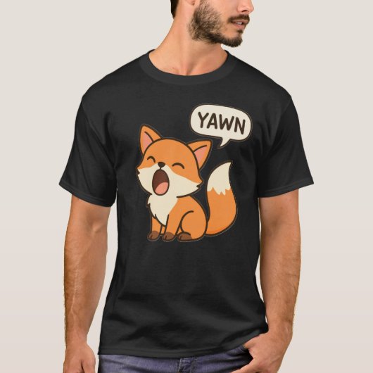 Grappig Giechelend Vos T-Shirt – Schattige Slaapdi (Voorkant)