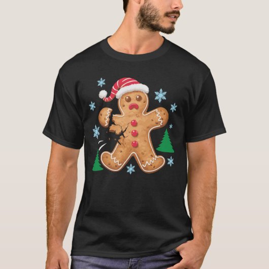 Grappig Gingerbread Kerstboom T-shirt - Unisex (Voorkant)