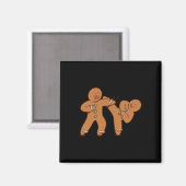 Grappig Gingerbread Man Karate Cookie Grappig Kers Magneet (Voorkant / Achterkant)