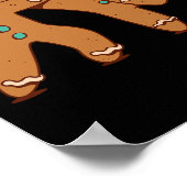 Grappig Gingerbread Man Karate Cookie Grappig Kers Poster (Hoek)