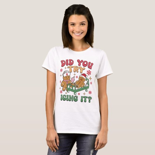 Grappig Gingerbread Nurse Christmas Shirt (Voorkant volledig)
