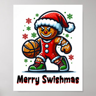 Grappig Gingerbread Sketll Christmas Mannen Boys K Poster