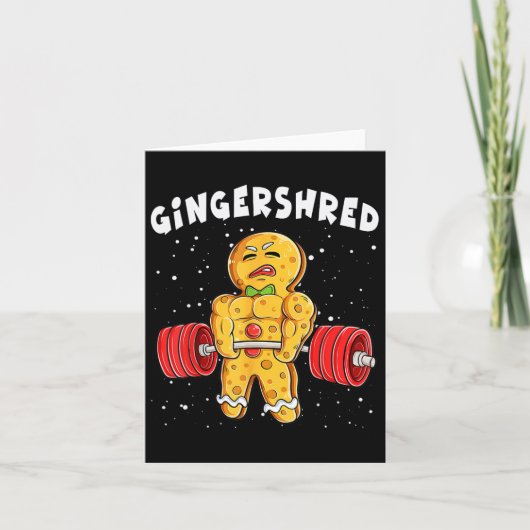 Grappig Gingerbread Xmas Deadlift T-shirt Uni-Adul Kaart (Voorkant)