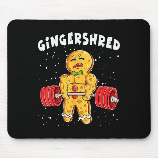 Grappig Gingerbread Xmas Deadlift T-shirt Uni-Adul Muismat (Voorkant)