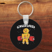 Grappig Gingerbread Xmas Deadlift T-shirt Uni-Adul Sleutelhanger (Voorkant)