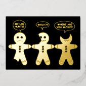 Grappig Gingerbrood Alles is prima Folie Feestdagenkaart (Voorkant)