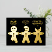 Grappig Gingerbrood Alles is prima Folie Feestdagenkaart (Staand Voorkant)