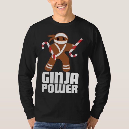 Grappig Ginja Power Schattige Christmas Cookie Gin T-shirt (Voorkant)