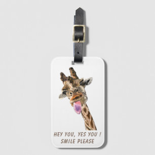 Grappig Giraffe Bagagelabel - aangepaste tekst