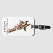 Grappig Giraffe Bagagelabel - aangepaste tekst (Voorkant (horizontaal))