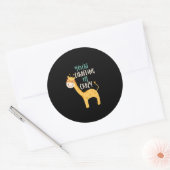 Grappig Giraffe Cartoon je geeft me gek Ronde Sticker (Envelop)