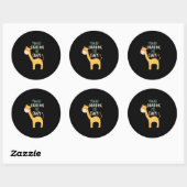 Grappig Giraffe Cartoon je geeft me gek Ronde Sticker (Vel)