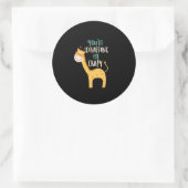 Grappig Giraffe Cartoon je geeft me gek Ronde Sticker (Tas)