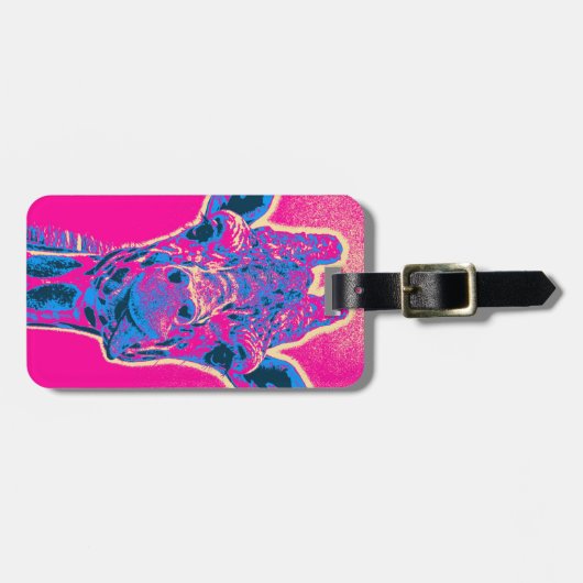 Grappig Giraffe die zijn tong uitkraakt Bagagelabel (Voorkant horizontaal)