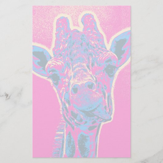 Grappig Giraffe die zijn tong uitkraakt Briefpapier (Voorkant)