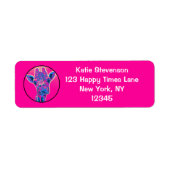 Grappig Giraffe die zijn tong uitkraakt Etiket (Voorkant)