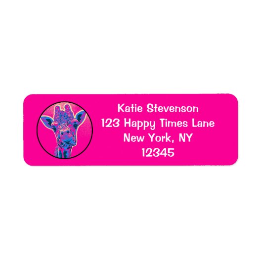 Grappig Giraffe die zijn tong uitkraakt Etiket (Voorkant)