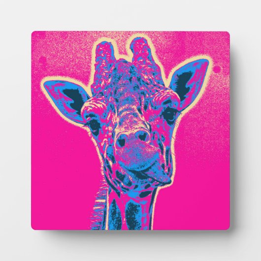 Grappig Giraffe die zijn tong uitkraakt Fotoplaat (Voorkant)