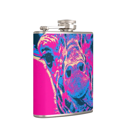 Grappig Giraffe die zijn tong uitkraakt Heupfles (Rechts)