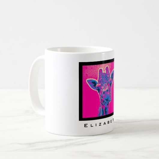 Grappig Giraffe die zijn tong uitkraakt Koffiemok (Voorkant links)