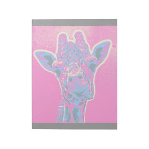 Grappig Giraffe die zijn tong uitkraakt Notitieblok
