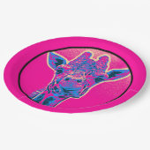 Grappig Giraffe die zijn tong uitkraakt Papieren Bordje (Gekanteld)