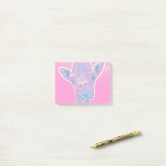 Grappig Giraffe die zijn tong uitkraakt Post-it® Notes (Op bureau)