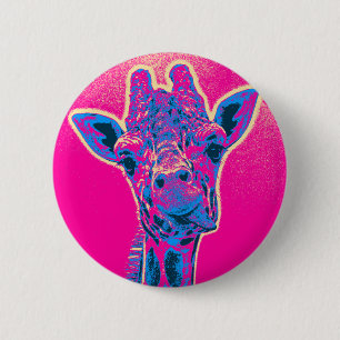Grappig Giraffe die zijn tong uitkraakt Ronde Button 5,7 Cm