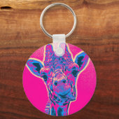 Grappig Giraffe die zijn tong uitkraakt Sleutelhanger (Voorkant)