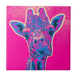 Grappig Giraffe die zijn tong uitkraakt Tegeltje