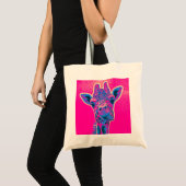 Grappig Giraffe die zijn tong uitkraakt Tote Bag (Voorkant (product))