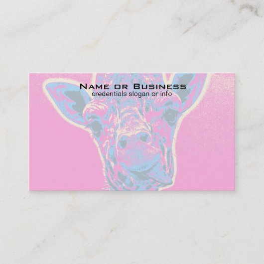 Grappig Giraffe die zijn tong uitkraakt Visitekaartje (Voorkant)