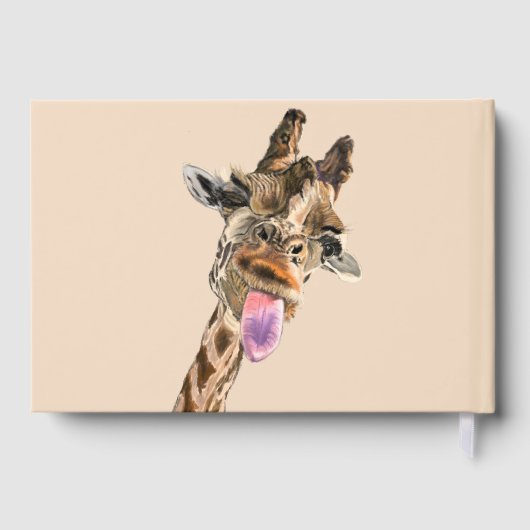 Grappig Giraffe gastenboek - aangepaste tekst (Achterkant)