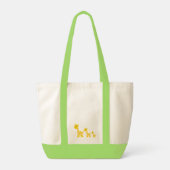 Grappig Giraffe geel bloemflora retro-patroon Tote Bag (Achterkant)