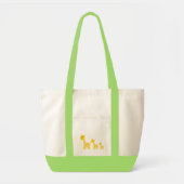 Grappig Giraffe geel bloemflora retro-patroon Tote Bag (Voorkant)