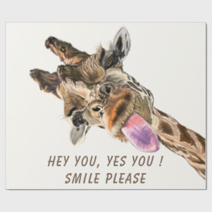Grappig Giraffe inpakpapier - aangepaste tekst