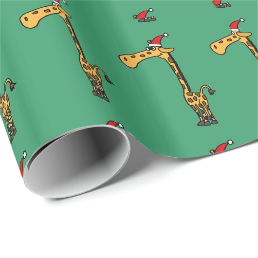 Grappig Giraffe kerstpapier Cadeaupapier (Rol Hoek)