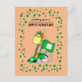 Grappig Giraffe Kraft Paper St. Patrick's Day Briefkaart (Voorkant)