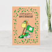 Grappig Giraffe Kraft Paper St. Patrick's Day Cust Kaart (Voorkant)