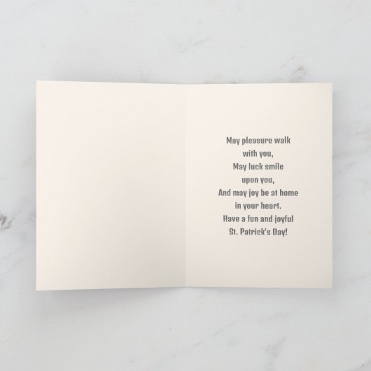 Grappig Giraffe Kraft Paper St. Patrick's Day Cust Kaart (Binnen)