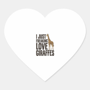 Grappig Giraffe-liefhebber Vintage Gravure Shirt O Hart Sticker