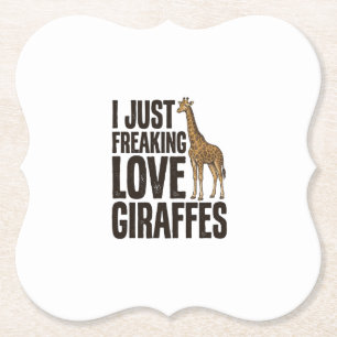 Grappig Giraffe-liefhebber Vintage Gravure Shirt O Kartonnen Onderzetters