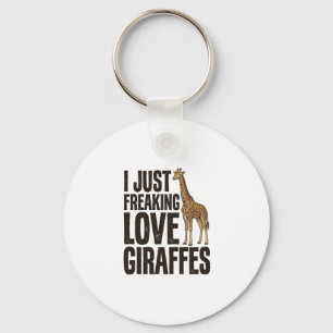Grappig Giraffe-liefhebber Vintage Gravure Shirt O Sleutelhanger