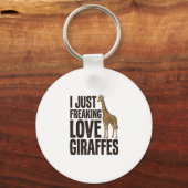 Grappig Giraffe-liefhebber Vintage Gravure Shirt O Sleutelhanger (Voorkant)