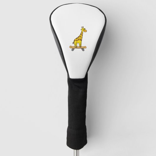 Grappig Giraffe Lover Giraffe Skateboard Golfheadcover (Voorkant)
