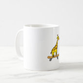 Grappig Giraffe Lover Giraffe Skateboard Koffiemok (Voorkant links)