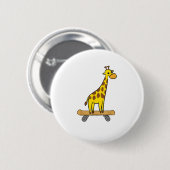 Grappig Giraffe Lover Giraffe Skateboard Ronde Button 5,7 Cm (Voorkant /achterkant)
