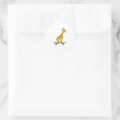 Grappig Giraffe Lover Giraffe Skateboard Ronde Sticker (Tas)